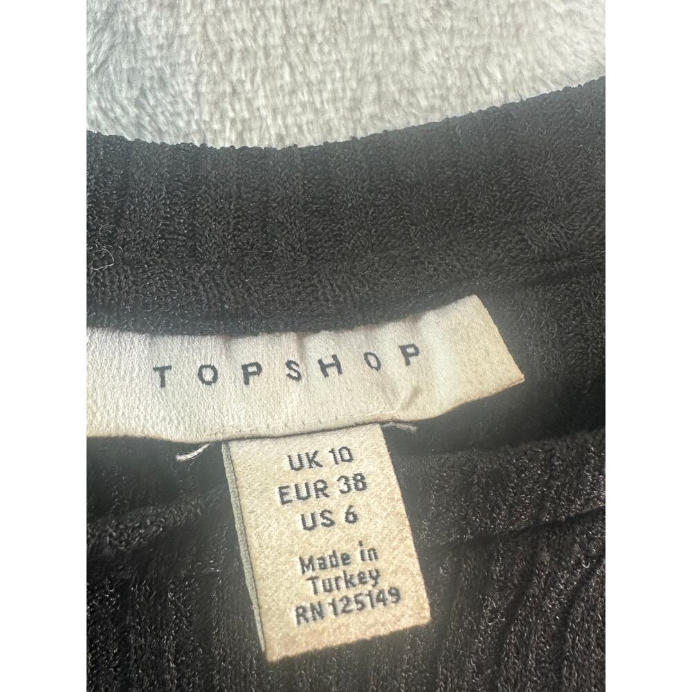 Topshop Black Ribbed Bodycon Maxi Dress - Size 6 - Picture 5 of 6